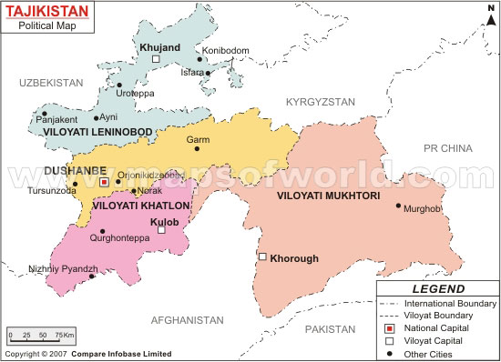 Dushanbe map